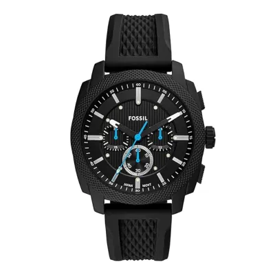 Fossil Machine Chronograph Black Silicone Watch